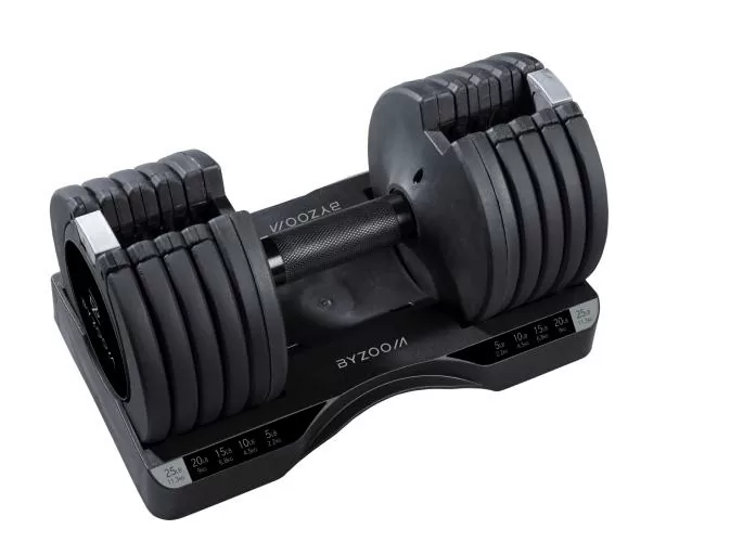 Byzoomfitness Pure Series 11.3Kg adjustable dumbbell - black