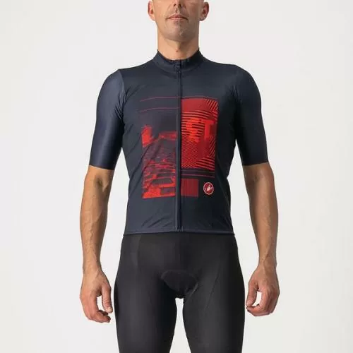 Castelli 13 Screen Jersey - Savile Blue/Red