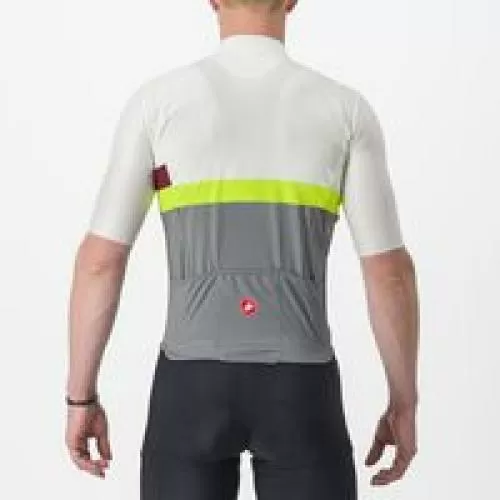 Castelli A Blocco Jersey - Ivory/Bordeaux-Electric Lime-Sedona Sage