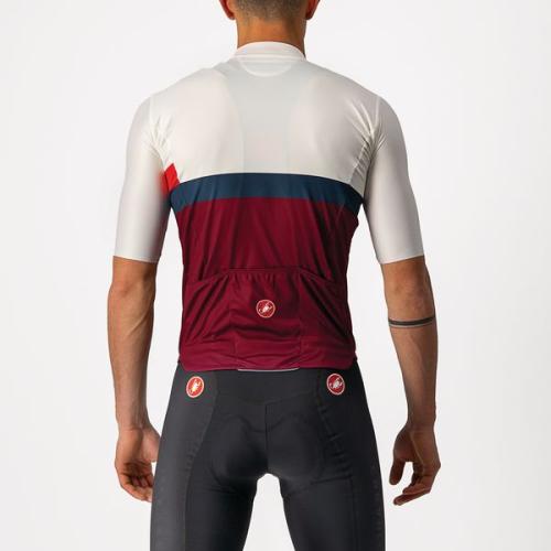 Preview: Castelli A Blocco Jersey - Ivory/Red-Blue-Bordeaux