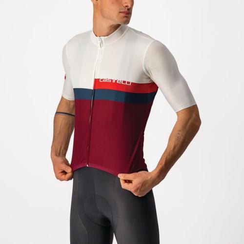 Preview: Castelli A Blocco Jersey - Ivory/Red-Blue-Bordeaux