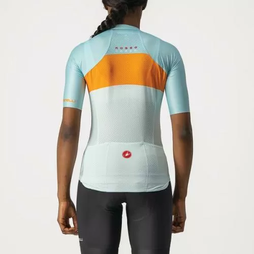 Castelli Aero Pro W Jersey - Light Acqua/Pop Orange-Skylight