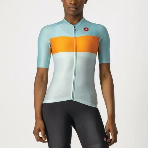 Castelli Aero Pro W Jersey - Light Acqua/Pop Orange-Skylight