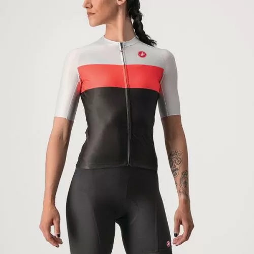 Castelli Aero Pro W Jersey - Light Black/Brilliant Pink-Silver Gray