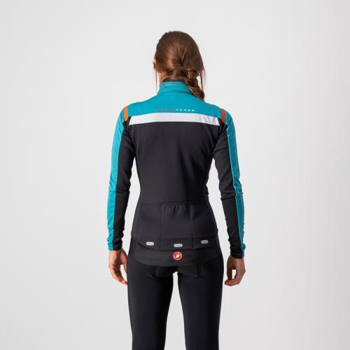 Preview: Castelli Alpha RoS 2 W Light Jacket - Teal Blue/Black-Fiery Red