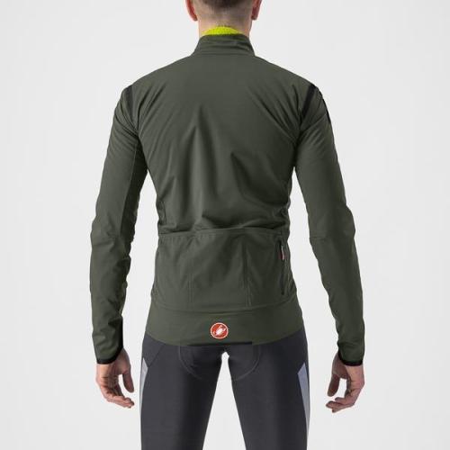 Preview: Castelli Alpha Ultimate Insulated Jacket - Military Green/Black-Electric Lime
