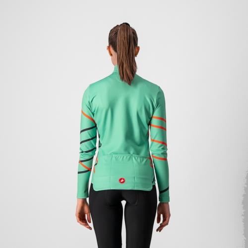 Preview: Castelli Diagonal Jersey FZ - Jade Green/Brilliant Pink-Dark Steel Blue