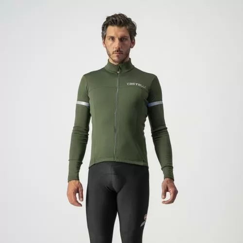 Castelli Fondo 2 Jersey FZ - Military Green/Silver Reflex