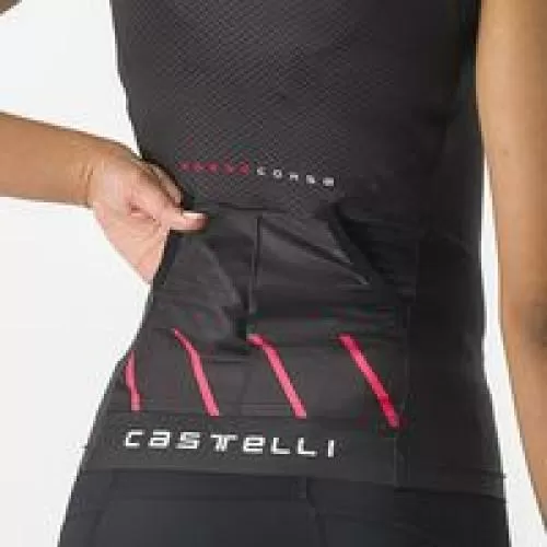 Castelli Free 2 W Tri Singlet - Black/Hibibscus