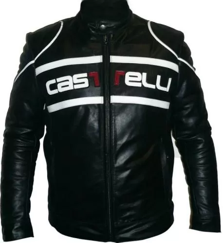 Castelli Limited Edition Vintage Cafe Racer Leather Jacket - Black
