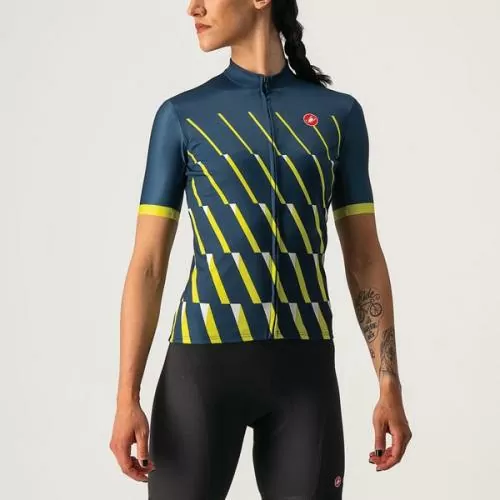 Castelli Pendio Jersey - Moonlite Ocean/Sulphur-White