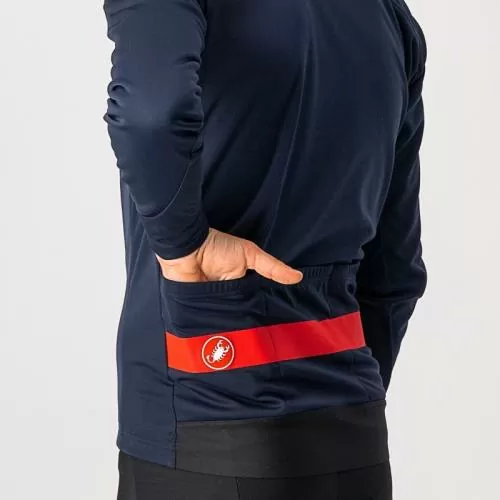 Castelli Raddoppia 3 Jacket - Savile Blue/Red Reflex