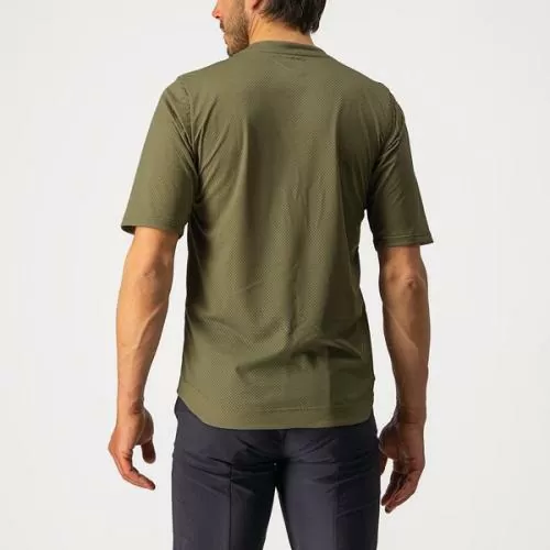 Castelli Trail Tech Tee - Olive Green/Dark Gray-Orange Rust