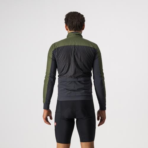 Preview: Castelli Unlimited Puffy Jacket - Light Military Green/Dark Gray-Brilliant Orange
