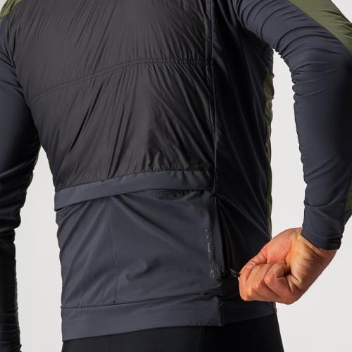 Preview: Castelli Unlimited Puffy Jacket - Light Military Green/Dark Gray-Brilliant Orange