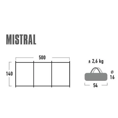 High Peak Windschutz Mistral - grau