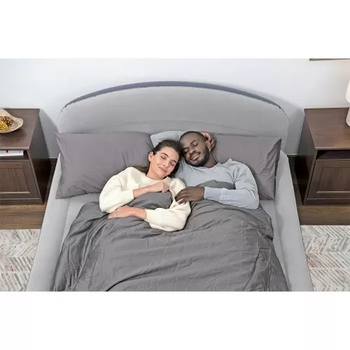 Bestway Doppelluftbett mit LoungeLux Kop fteil und integrierter Elektropumpe - blau