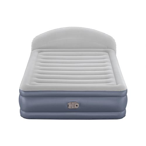 Preview: Bestway Tritech LoungeLux Headboard Quee n Air Mattress with Built-in AC Pump - blue