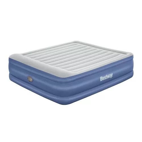 Bestway Tritech Kingsize-Luftbett mit in tegrierter Elektropumpe 203x193x56 cm - blau grau