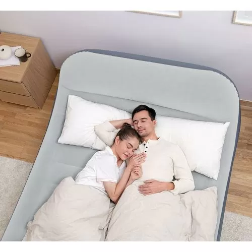 Bestway TriTech Queensize-Luftbett Sleek Flow, integrierte Pumpe 226x152x84 cm - grau