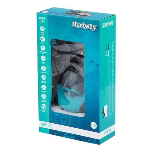 Bestway Flowtech Komplett-Tauchmaske, Gr össe: L/XL - blau schwarz