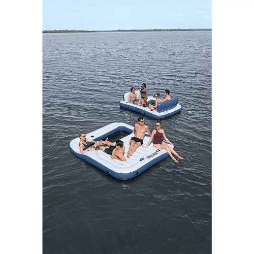 Bestway Hydro Force Bloc Party 8-Person Modular Inflatable Island - white blue