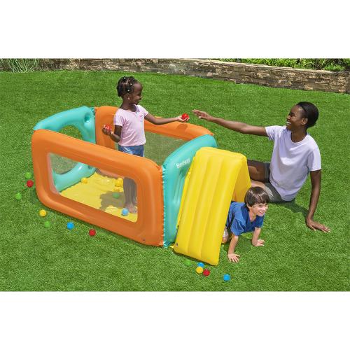 Preview: Bestway Bällebad Tunneltopia mit 25 Spie lbällen 178 x 91 x 70 cm - blau orange