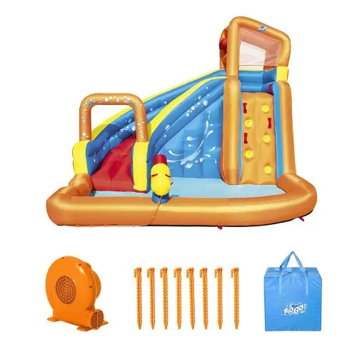 Bestway H2OGO! Turbo Splash Mega-Wasserpark Zone mit Dauergebläse 365 x 320 x 270cm - orange blau