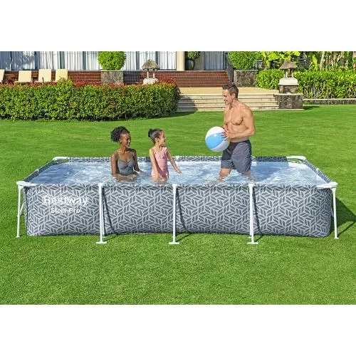 Bestway Steel Pro Rectangle Above Ground Pool Set 3.66 m x 2.01 m x 66 cm - grey