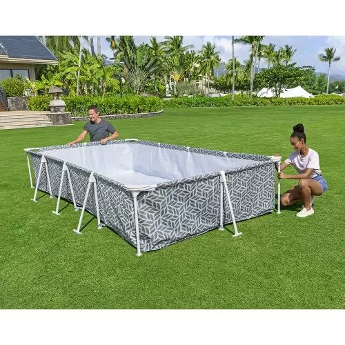 Bestway Steel Pro Rectangle Above Ground Pool Set 3.66 m x 2.01 m x 66 cm - grey