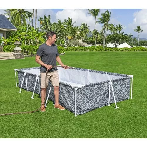 Bestway Steel Pro Rectangle Above Ground Pool Set 3.66 m x 2.01 m x 66 cm - grey