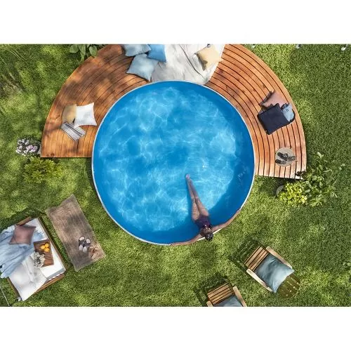 Bestway TANX Runder Stahlwandpool 305 x 61 cm, All-in-One-Set - grau