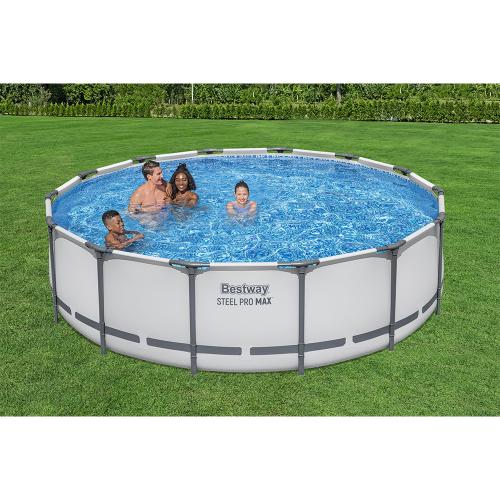 Preview: Bestway Steel Pro MAX Above Ground Pool Set Round 4.27 m x 1.07 m - grey