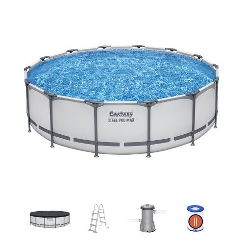 Preview: Bestway Steel Pro MAX Above Ground Pool Set Round 4.27 m x 1.07 m - grey