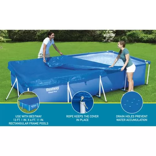 Bestway Rectangle Pool Cover for 4.00 x 2.11 m Above Ground Pools - blue