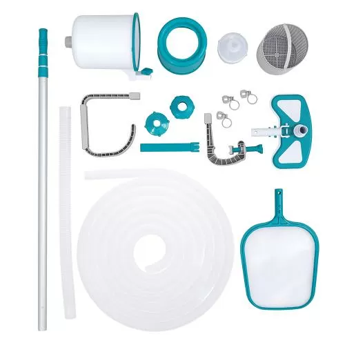 Bestway AquaClean Deluxe Pool Maintenanc e Kit with Vacuum and Skimmer - multicolored