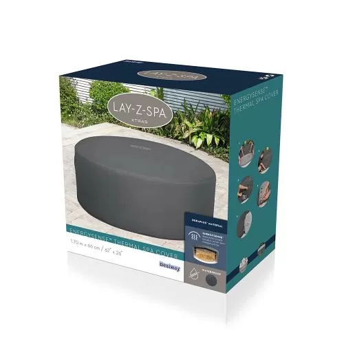 Bestway LAY-Z-SPA EnergySense Thermo-Komplettabd eckung 170 x 66 cm, rund - grau