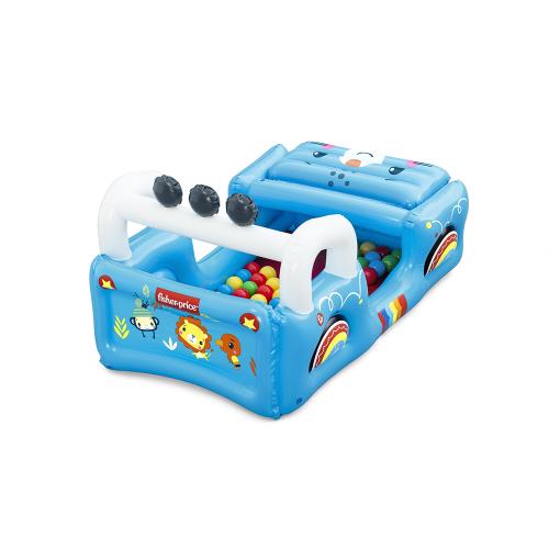 Preview: Bestway Fisher-Price Smilin' Safari Aufblasbares Bällebad mit 25 Bällen 117 x 76 x 61 cm - blau