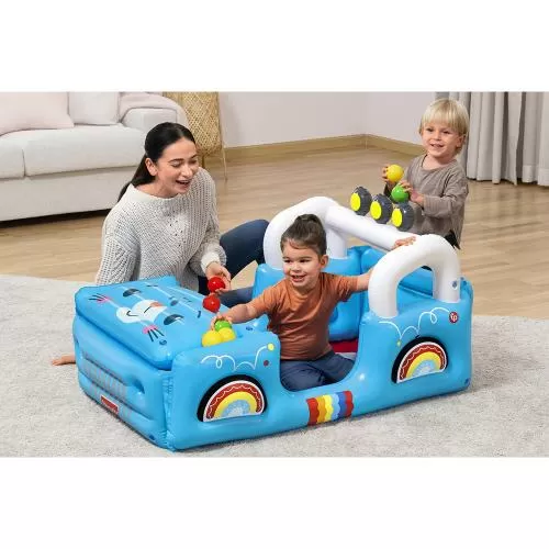 Bestway Fisher-Price Smilin' Safari Inflatable B all Pit with 25 Balls 117 x 76 x 61 cm - blue