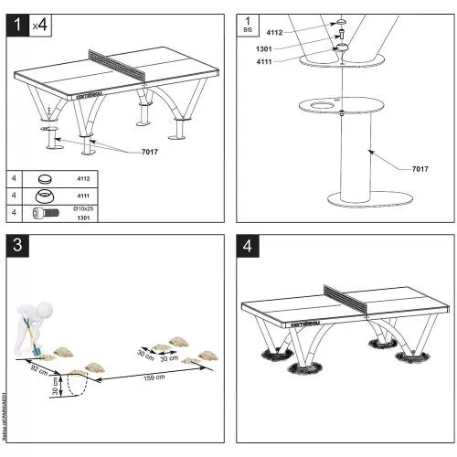 Cornilleau Ground anchor set to Parc - grey