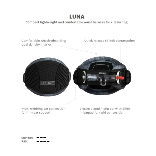 Prolimit Windsurf Harness Luna WMNS - Black/Lavender