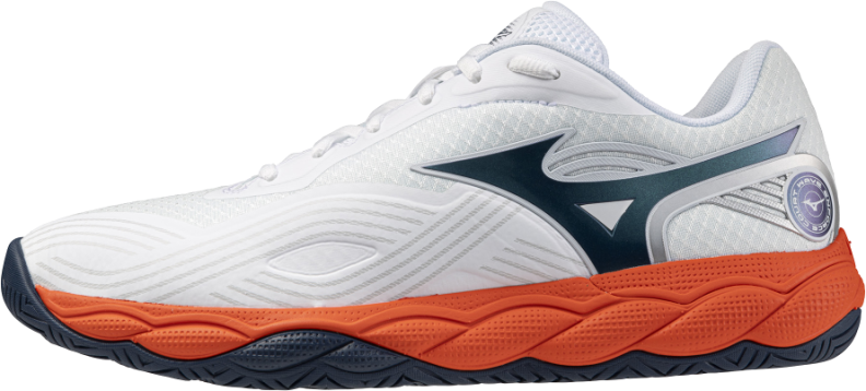 Preview: Mizuno Sport WAVE ENFORCE COURT 2 AC Tennis - white/insignia blue/orange.com