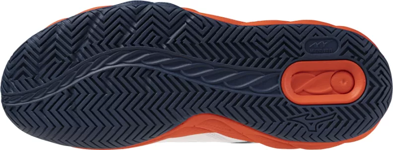 Mizuno Sport WAVE ENFORCE COURT 2 AC Tennis - white/insignia blue/orange.com