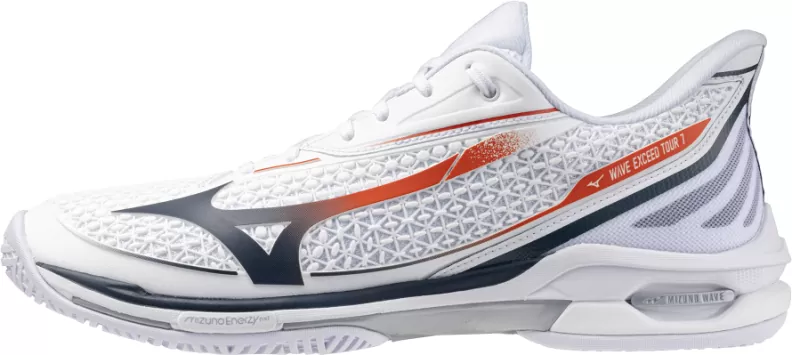 Mizuno Sport WAVE EXCEED TOUR 7 AC Tennis - white/insignia blue/orange.com