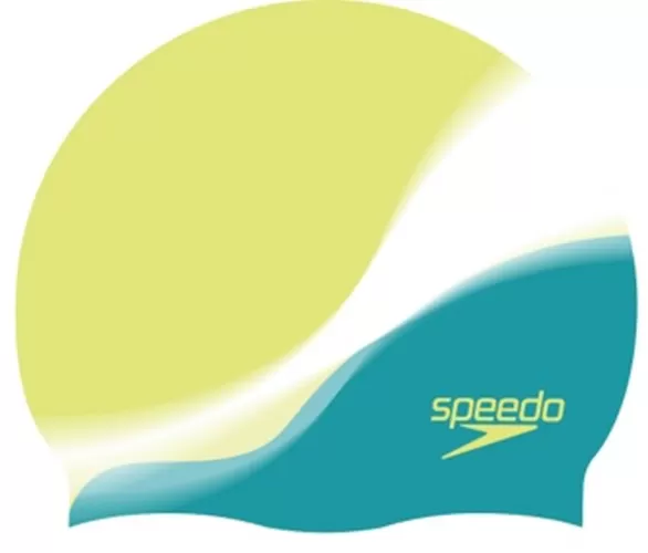 Speedo Multi Colour Silicone Cap Juni Unisex Junior/Kids (6-12) - Spritz/White/Aqua