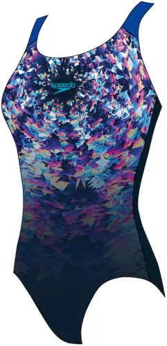 Speedo Badeanzug Digital Placement Splashback Swimwear Female Junior/Kids - True Navy/Cobalt