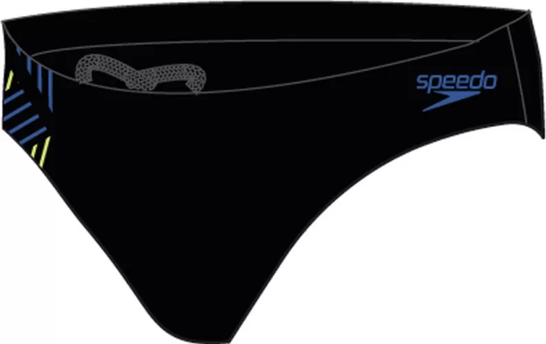 Speedo Badehose Tech Panel 7cm Brief Swimwear Male Adult - Black/Chroma Blue