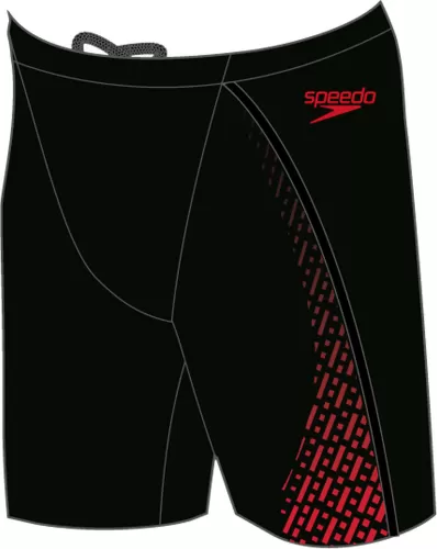 Speedo ECO END + PRO Mid Jammer Swimwear Male Adult - Black/Fed Red