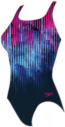 Speedo Digital Printed Medalist Swimwear Female Adult - True Navy/True Co