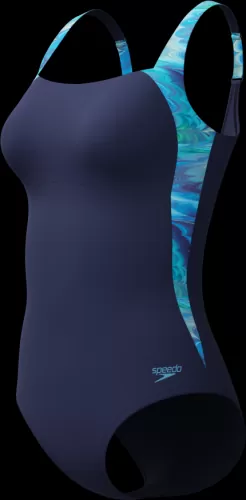Speedo Print Luna Lustre 1pc Swimwear Female Adult - Peacoat/Skydive